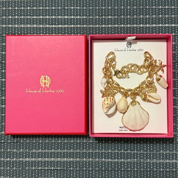 NEW | House of Harlow | Natural Shell Nautical Gold Bracelet (RET $60) - Picture 2 of 3